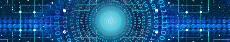 Binary and circuit wire structure in blue