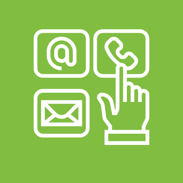 contact us band with phone email symbols