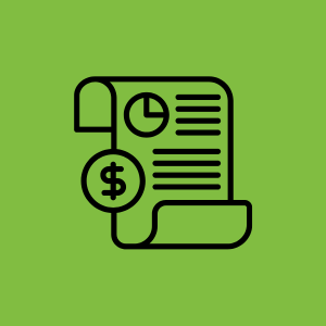 reports and fees paper money symbol graph
